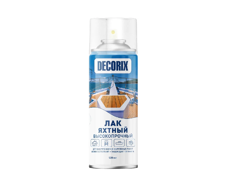 Лак аэрозольный Decorix яхтный бесцветный глянцевый (520 мл)