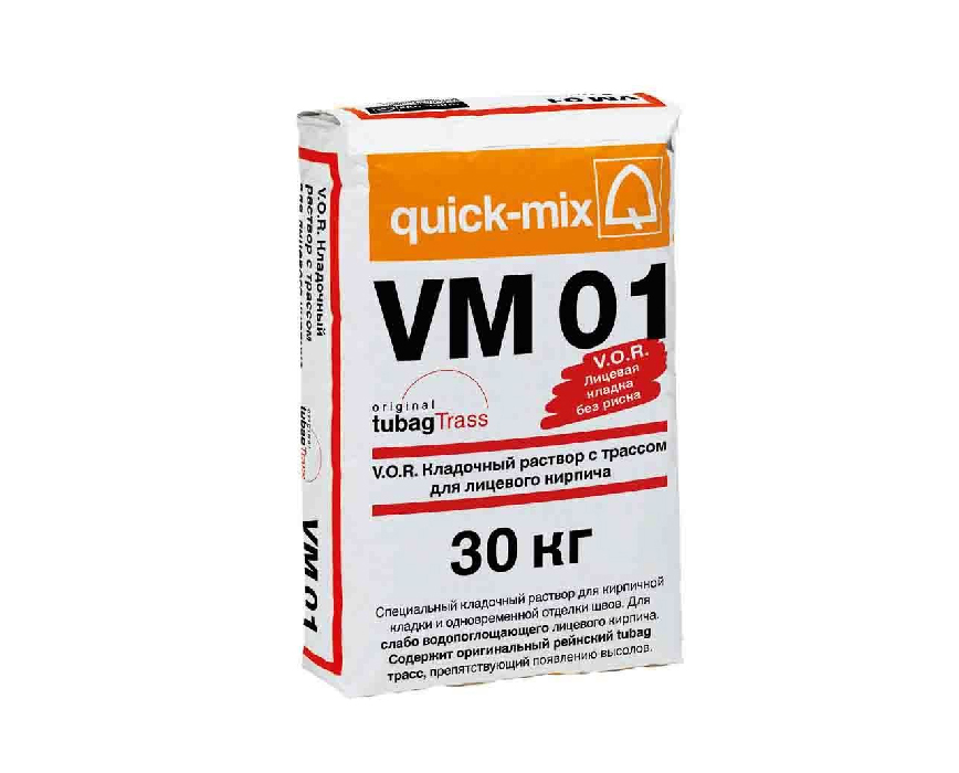 Раствор кладочный Quick-mix VM 01 V.O.R. D графитово-серый 72164 30 кг