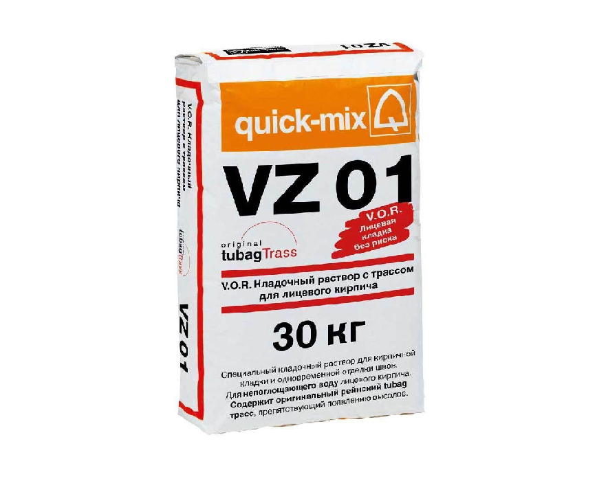 Раствор кладочный Quick-mix VZ 01 V.O.R. D графитово-серый 72204 30 кг