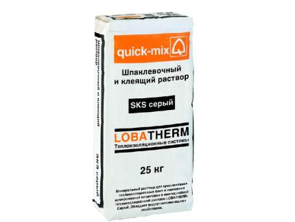 Шпаклевочный и клеящий раствор quick-mix SKS серый, 25 кг