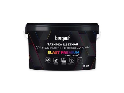 Затирка Bergauf elast premium, для межплиточных швов до 10 мм с водоотталкивающим и противогрибковым эффектом, белый (2 кг)