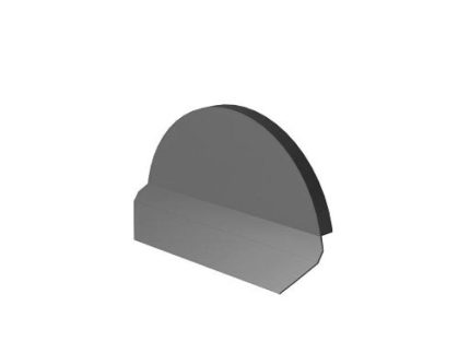 Заглушка конька прямая R90мм 0.45мм Полиэстер RAL 7024 Графитовый серый